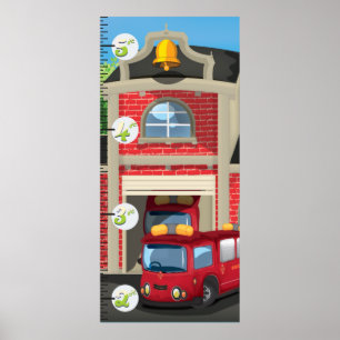 Póster Gráfico de Crescimento de Posto de Bombeiros