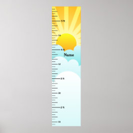 Poster Gráfico de Crescimento de Sunshine e Nuvens Adicio