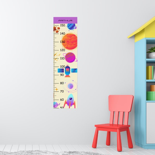 Poster Gráfico de Crescimento do Espaço e do Foguete (Berçário 1)