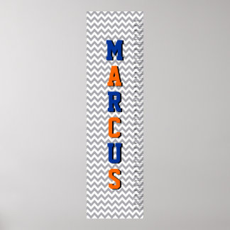 Póster Gráfico de Crescimento do Nome da Chevron Seis Let