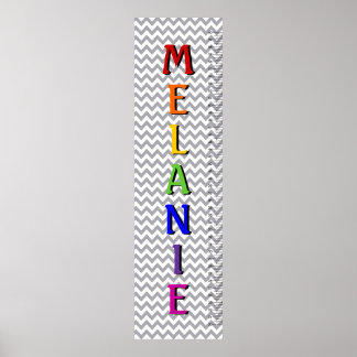 Póster Gráfico de Crescimento do Nome da Letra Chevron Se