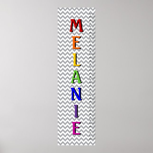 Póster Gráfico de Crescimento do Nome da Letra Chevron Se (Frente)