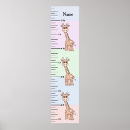 Poster Gráfico de Crescimento do Pastel Girafa em Bonito 
