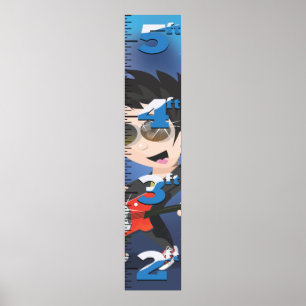 Póster Gráfico de Crescimento do Rock Star.