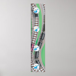 Póster Gráfico de Crescimento dos Caminhos-de-Ferro