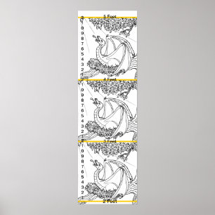 Póster Gráfico de Crescimento - Dragão nas Árvores