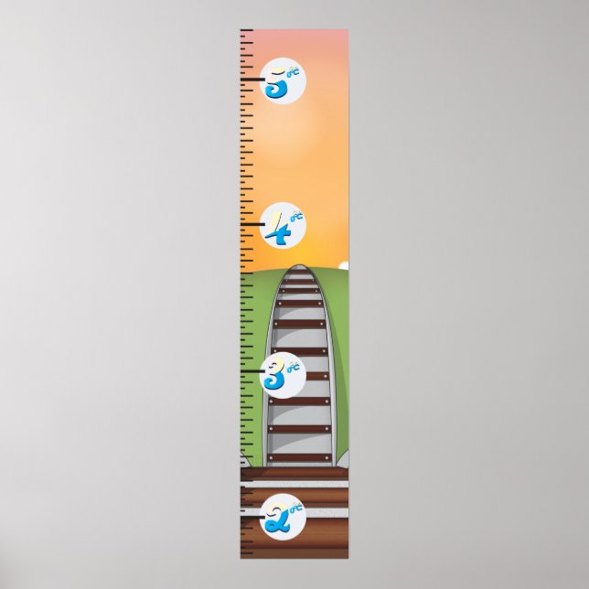 Póster Gráfico de Crescimento Ferroviário (Frente)