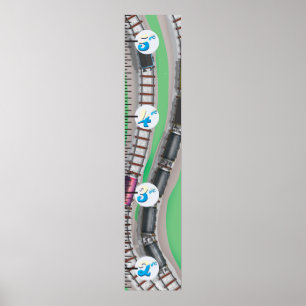 Póster Gráfico de Crescimento Ferroviário