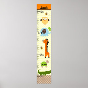 Poster Gráfico de Crescimento Personalizado de Animais d