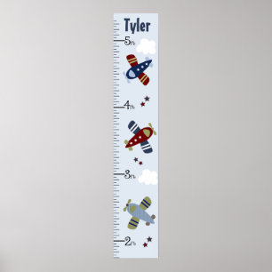 Poster Gráfico de Crescimento Personalizado de Aviões Z