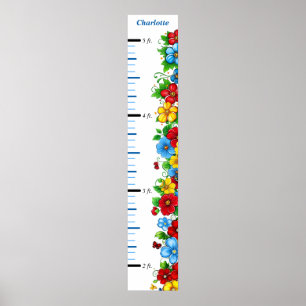 Poster Gráfico de Crescimento Personalizado Floral Colori
