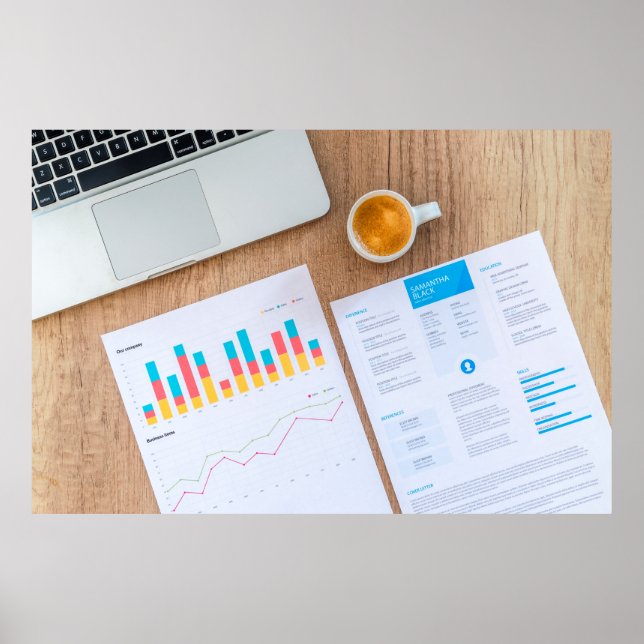 Poster Gráfico de dados financeiros (Frente)