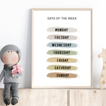 Gráfico de Dias da Semana em Tons Terrosos