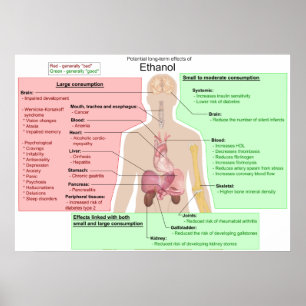 Póster Gráfico de Efeitos a Longo Prazo da Indigestão de