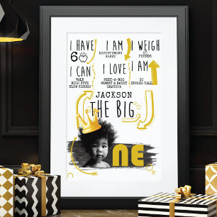 Poster Gráfico de etapas BIG UM Amarelo branco preto