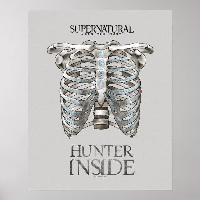 Poster Gráfico de Faixa Supernatural "Hunter Dentro" (Frente)