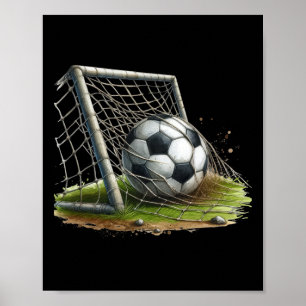 Poster Gráfico de Gol de Portão de Futebol