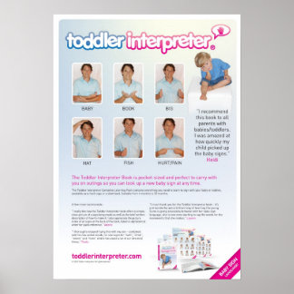 Póster Gráfico de Linguagem de Sinalização de Bebê