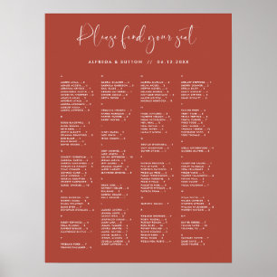 Poster Gráfico de lugares alfabéticos do Elegante Terraco