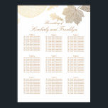 Poster Gráfico de Lugares do Casamento outono de Folhas D<br><div class="desc">Efeito de folha branca e dourada deixa casamento outono</div>