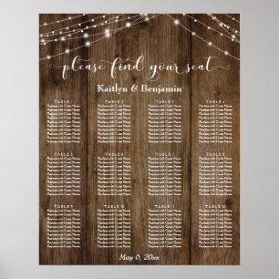 Poster Gráfico de Luzes de Recepção de casamento da Madei