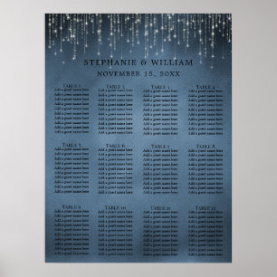 Poster Gráfico de Marinho de Luzes de Cadeia Elegante