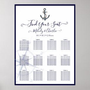 POSTER GRÁFICO DE MARINHO NAUTICO DO ANCHOR DE ÁGUA