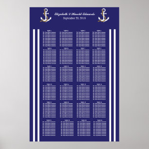 Poster Gráfico de Marinhos Náuticos de Casamento Elegante
