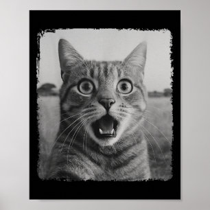Poster Gráfico de Memória Engraçado para Gato Selfie para