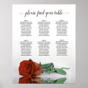 Poster Gráfico de Mesas de Casamento de  Rosa 6