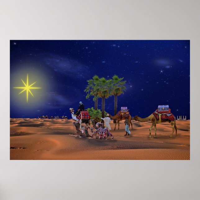 Poster Gráfico de Natal das Estrelas do Wise Men (Frente)