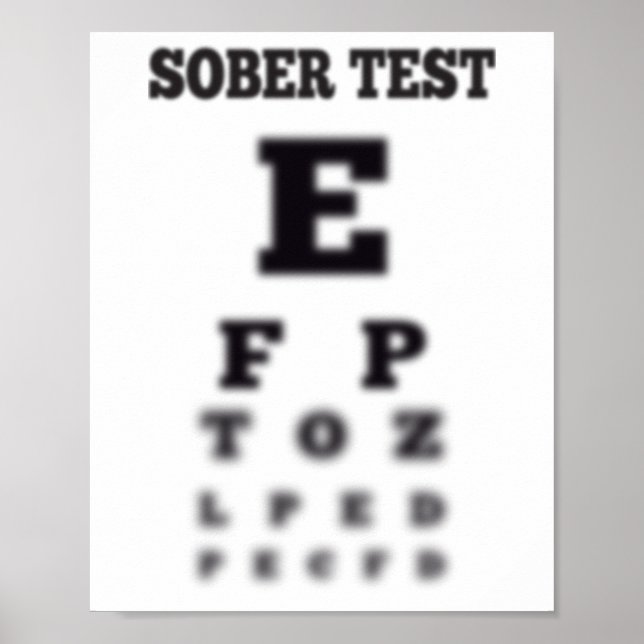 Poster Gráfico de Olho do Teste Sóbrio Difuso (Frente)