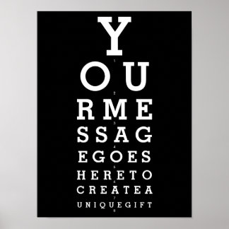 Poster Gráfico de Optometrista Preto e Branco com Mensage