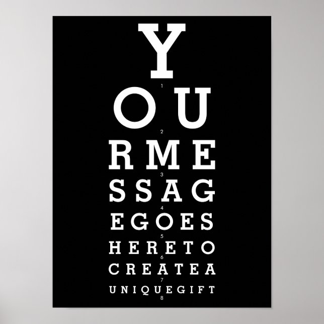 Poster Gráfico de Optometrista Preto e Branco com Mensage (Frente)