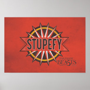 Poster Gráfico de Ortografia Vermelha e Dourada Stupefy