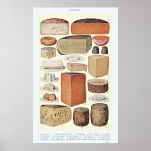Poster Gráfico de Queijo Vintage
