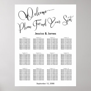 Poster Gráfico de Recepção de casamento de Script Elegant