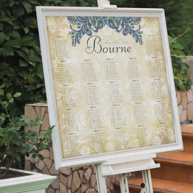 Póster Gráfico de Recepção de Cores de Peacock Paisley (Criador carregado)