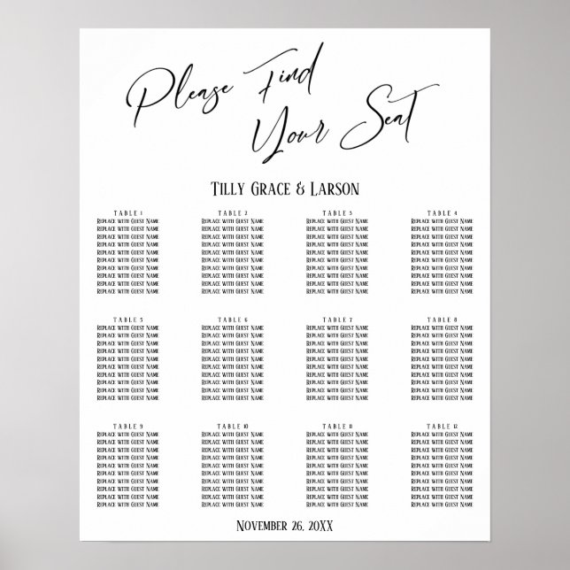 Poster Gráfico de Recepção de Escrita Manual Simples (Frente)