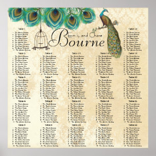 Póster Gráfico de Recepção de Gaiolas de Pássaros de Pena