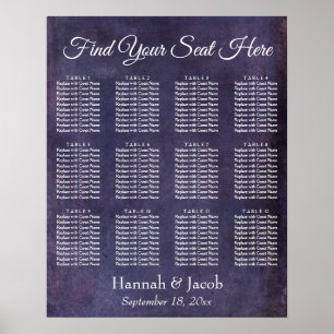 Poster Gráfico de Recepção de Grunge Roxo Escuro