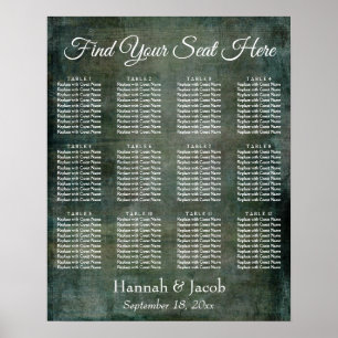 Poster Gráfico de Recepção de Grunge Verde e Marrom Escur