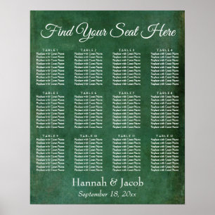 Poster Gráfico de Recepção Verde Escuro