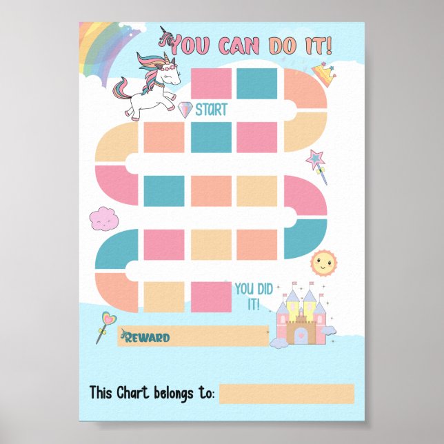 Poster Gráfico de Recompensas Unicorn (Frente)