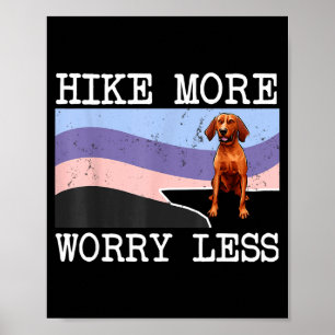 Poster gráfico de redbone coonhound hike more worry less