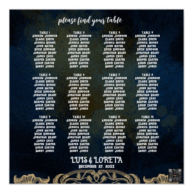 Póster Gráfico de Seções de Casamento de Escritura (Frente)