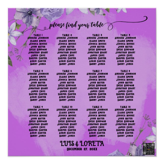 Póster Gráfico de Seções de Casamento de Escritura (Frente)