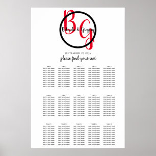 Poster Gráfico de Seções de Casamento de Iniciais Persona