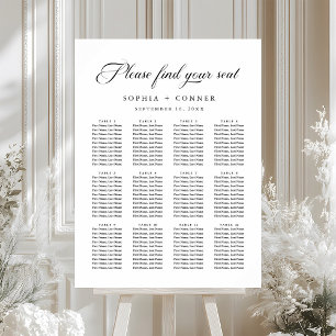 Poster Gráfico de Seções de Casamento de Script Elegante