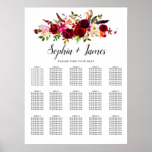 Poster Gráfico de Seções de Casamentos Elegantes de Mo